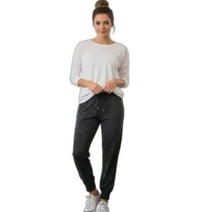 Athleta Camden Jogger Black Gray Ankle Athletic Pants Elastic High Waist Size 8